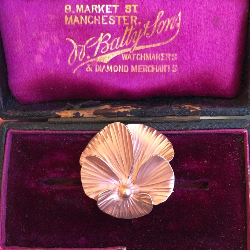 Antique pansy brooch
